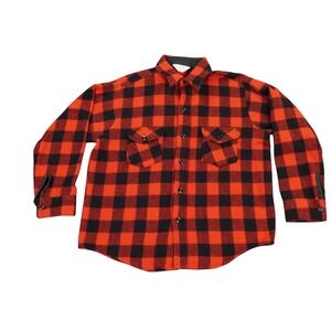 VTG Frostproof Flannel Shirt Men Size 16 L Buffalo Plaid Lumberjack Wool Shacket